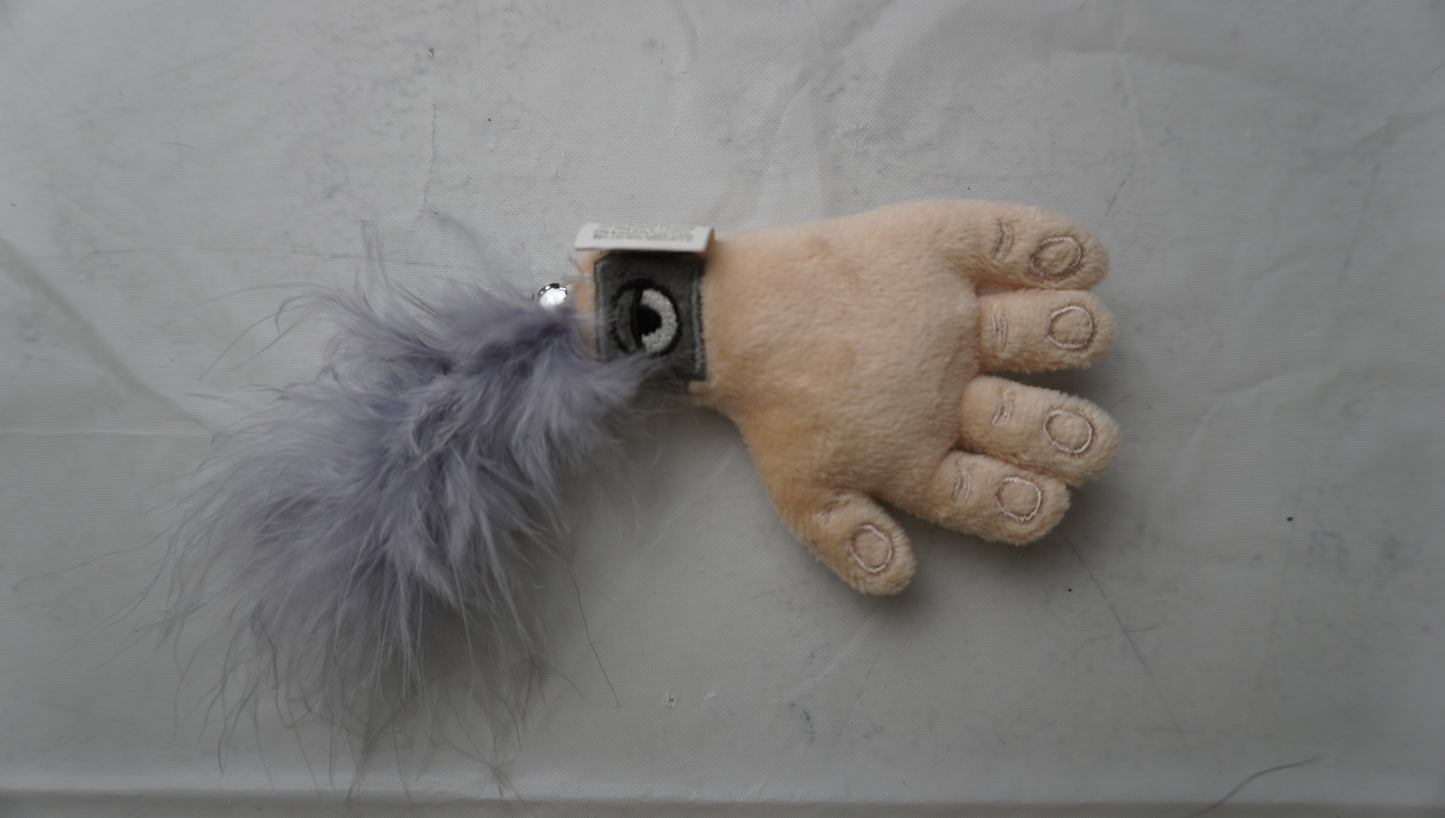 Monster Foot Plush Cat Toy with Feather Tail