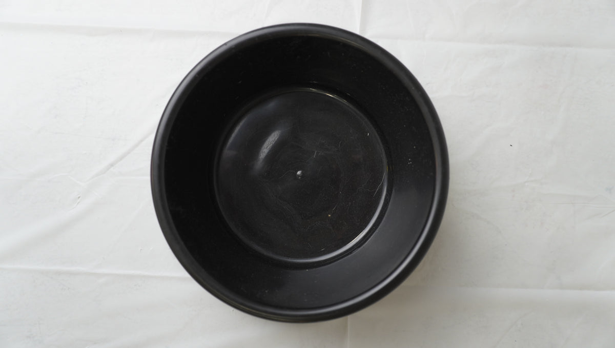2 Large Plastic Pet Food & Water Bowls (Black)