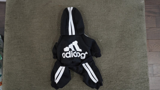 Black "Adidog" Dog Tracksuit