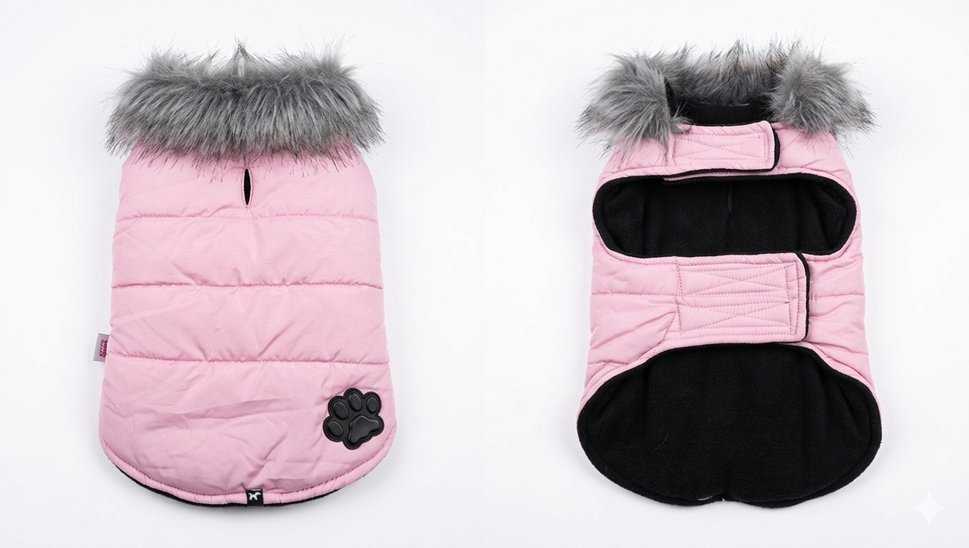 Blush Pink Faux Fur Hooded Dog Jacket – Gently Used