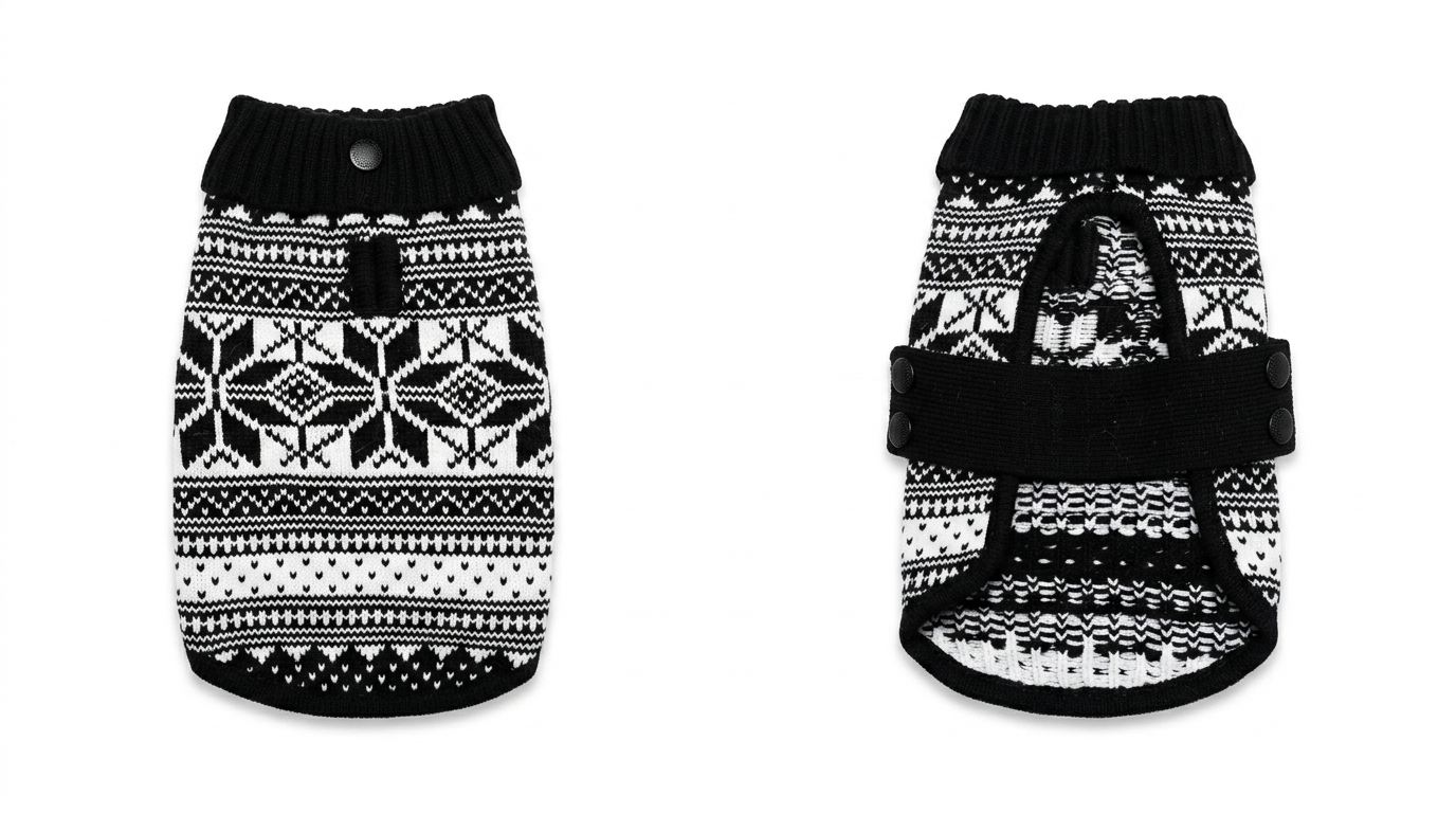 Black & White Nordic Dog Sweater - Gently Used