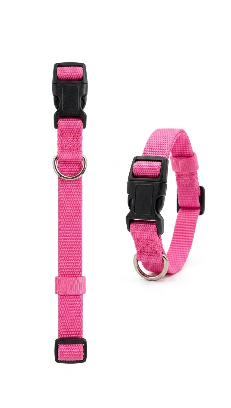 XS Pink Adjustable Dog Collar – Chihuahua Size – Gently Used