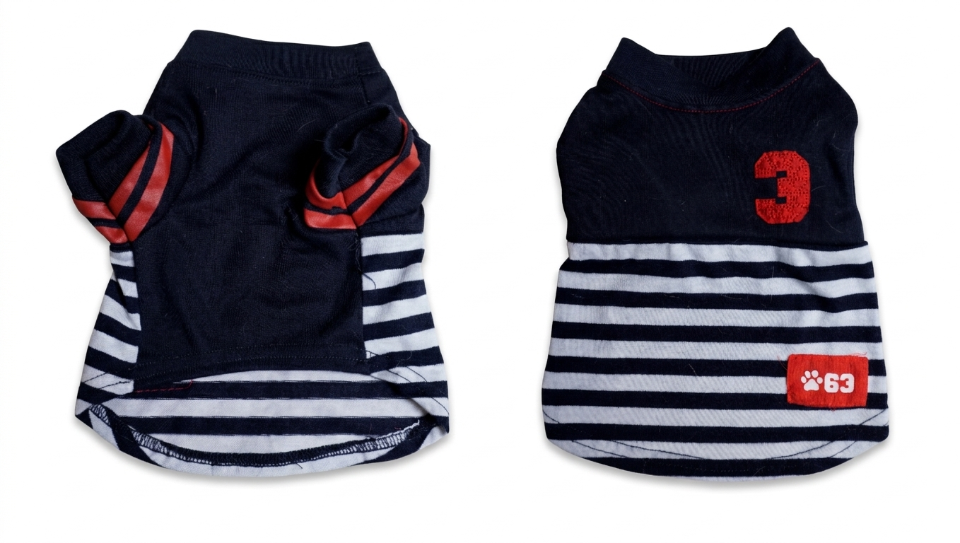 Navy Stripe Dog Tee - Gently Used