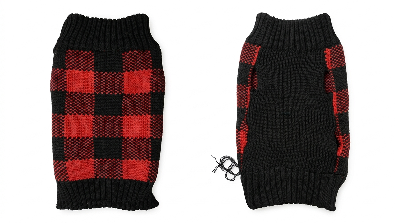 Buffalo Plaid Knit Dog Sweater – Gently Used