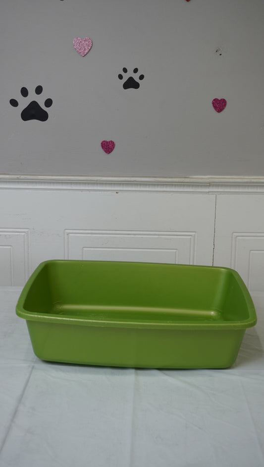 Green Open Cat Litter Tray