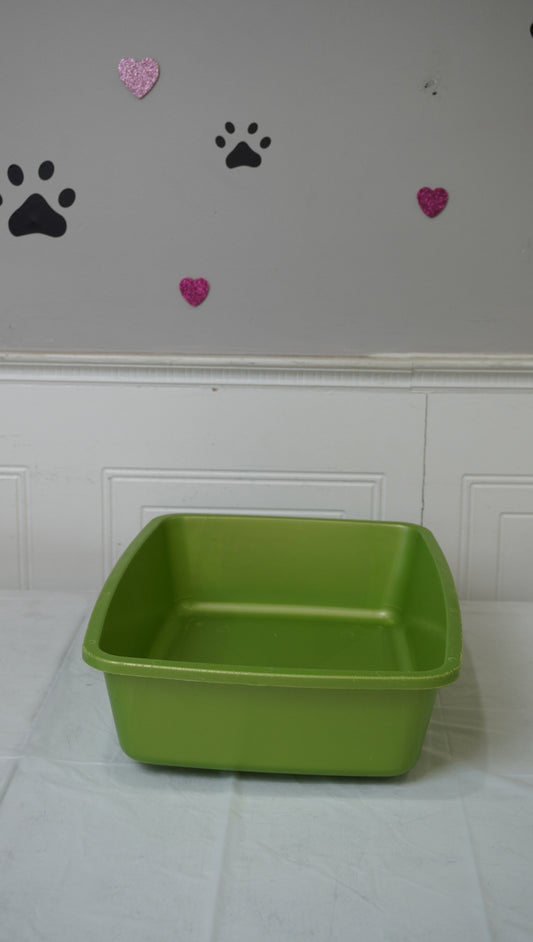 Green Open Cat Litter Tray