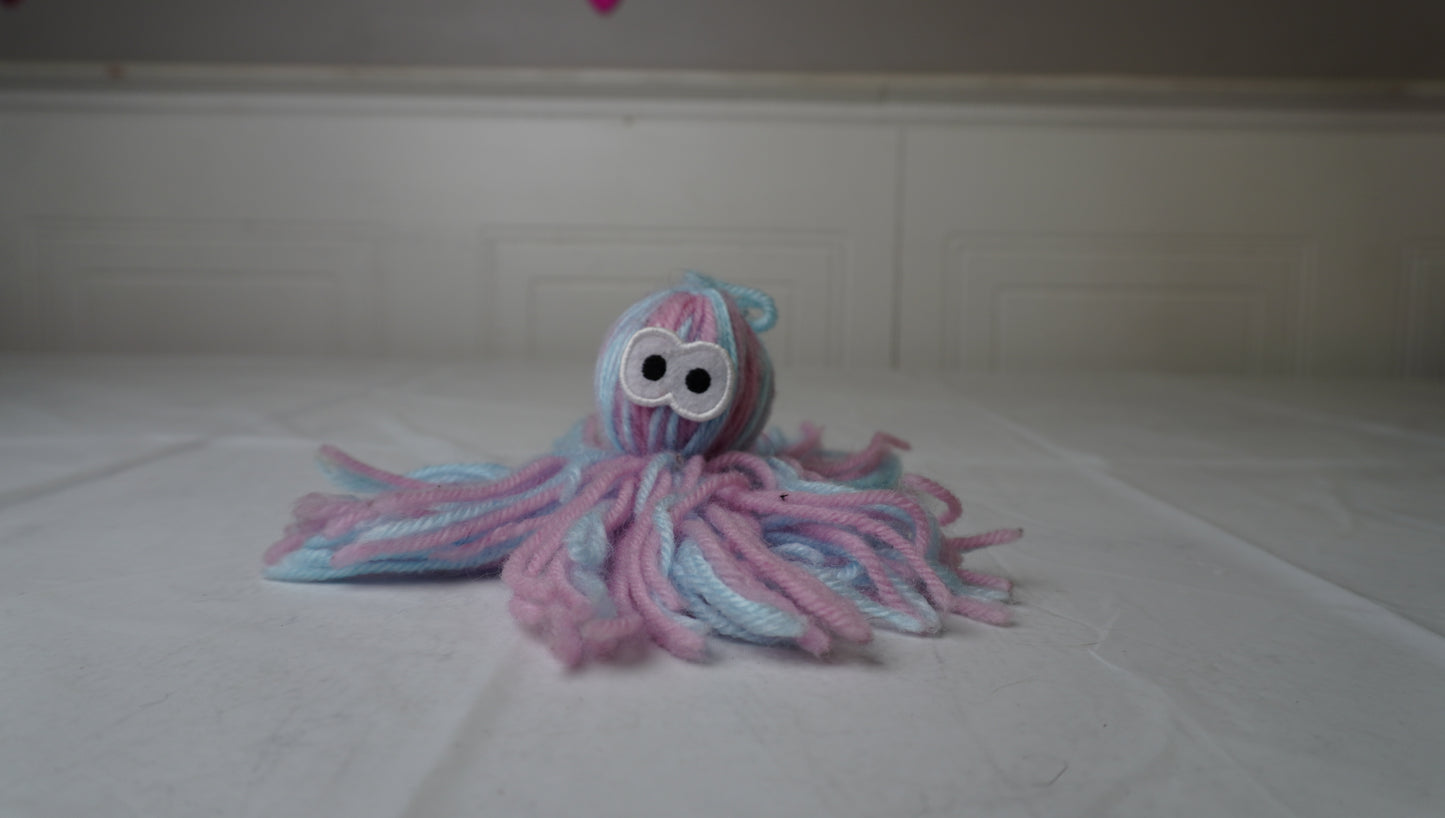 Pastel Yarn Octopus Cat Toy