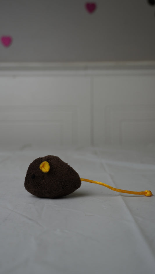 Brown Plush Mouse Cat Toy