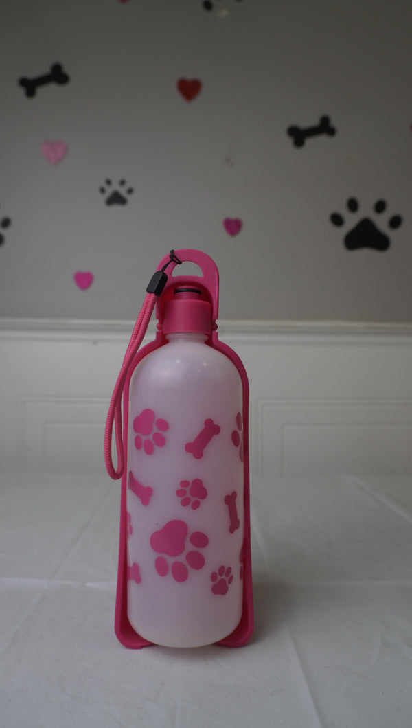 Portable Pet Water Bottle with Foldable Drinking Bowl