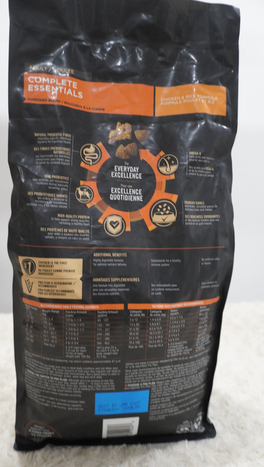 Purina Pro Plan Complete Essentials Adult Dog Food (Chicken &amp; Rice Formula) – Sealed