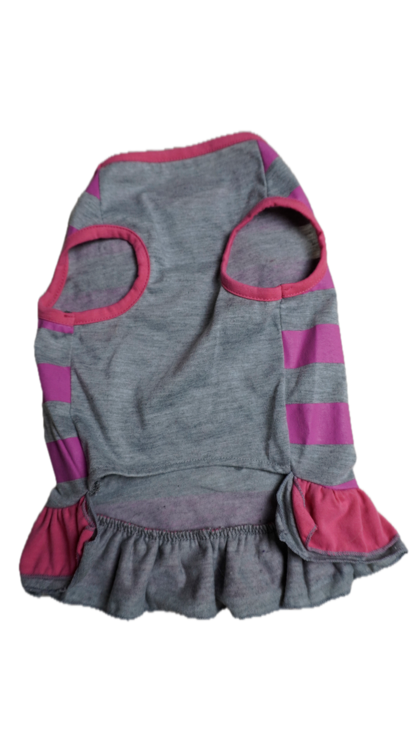 Pink Bow Stripe Dog Dress - Gently Used