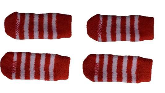 Red & White Non-Slip Dog Socks (4-Pack / 2 Pairs) – Gently Used