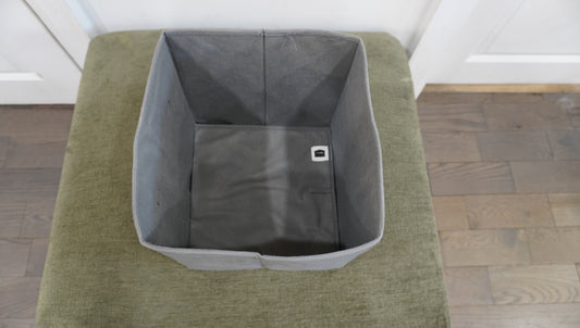 Gray Fabric Pet Storage Bin