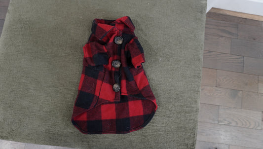 Red & Black Buffalo Plaid Dog Coat