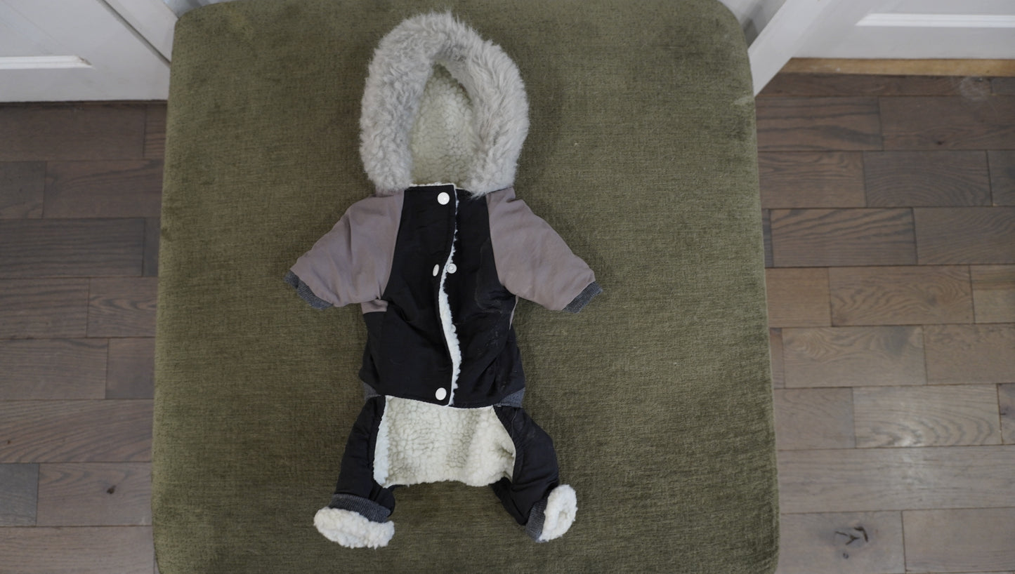 Hooded Sherpa-Lined Dog Snowsuit