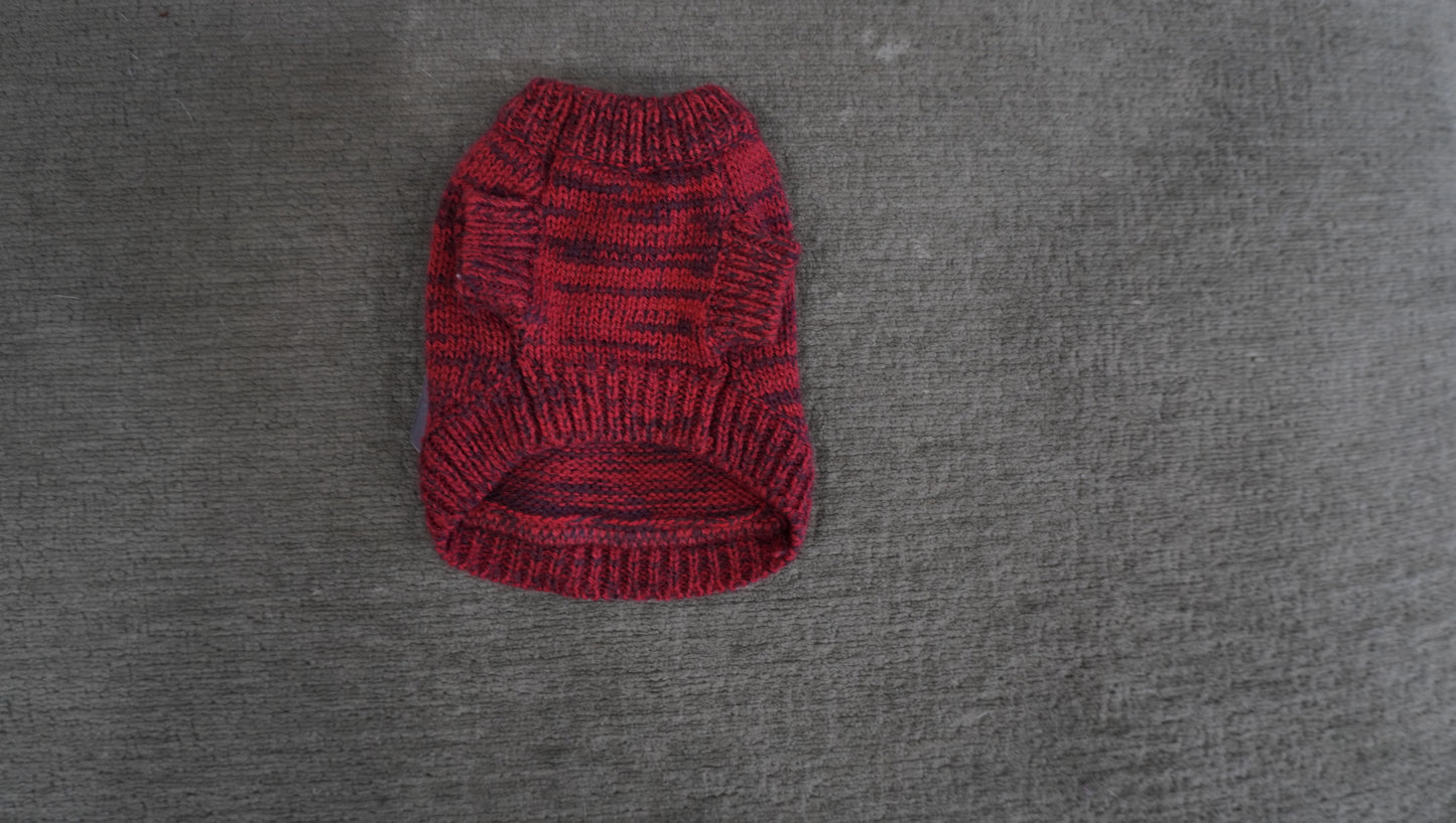 Doggie-Q Knit Dog Sweater – Red Marled