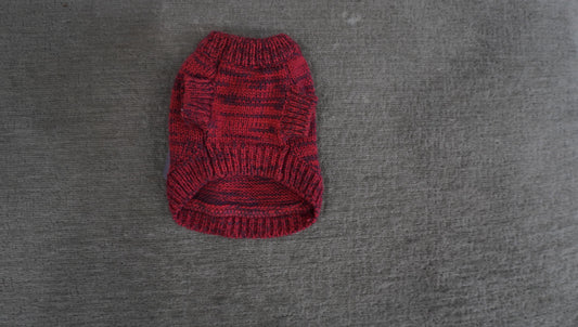 Doggie-Q Knit Dog Sweater – Red Marled