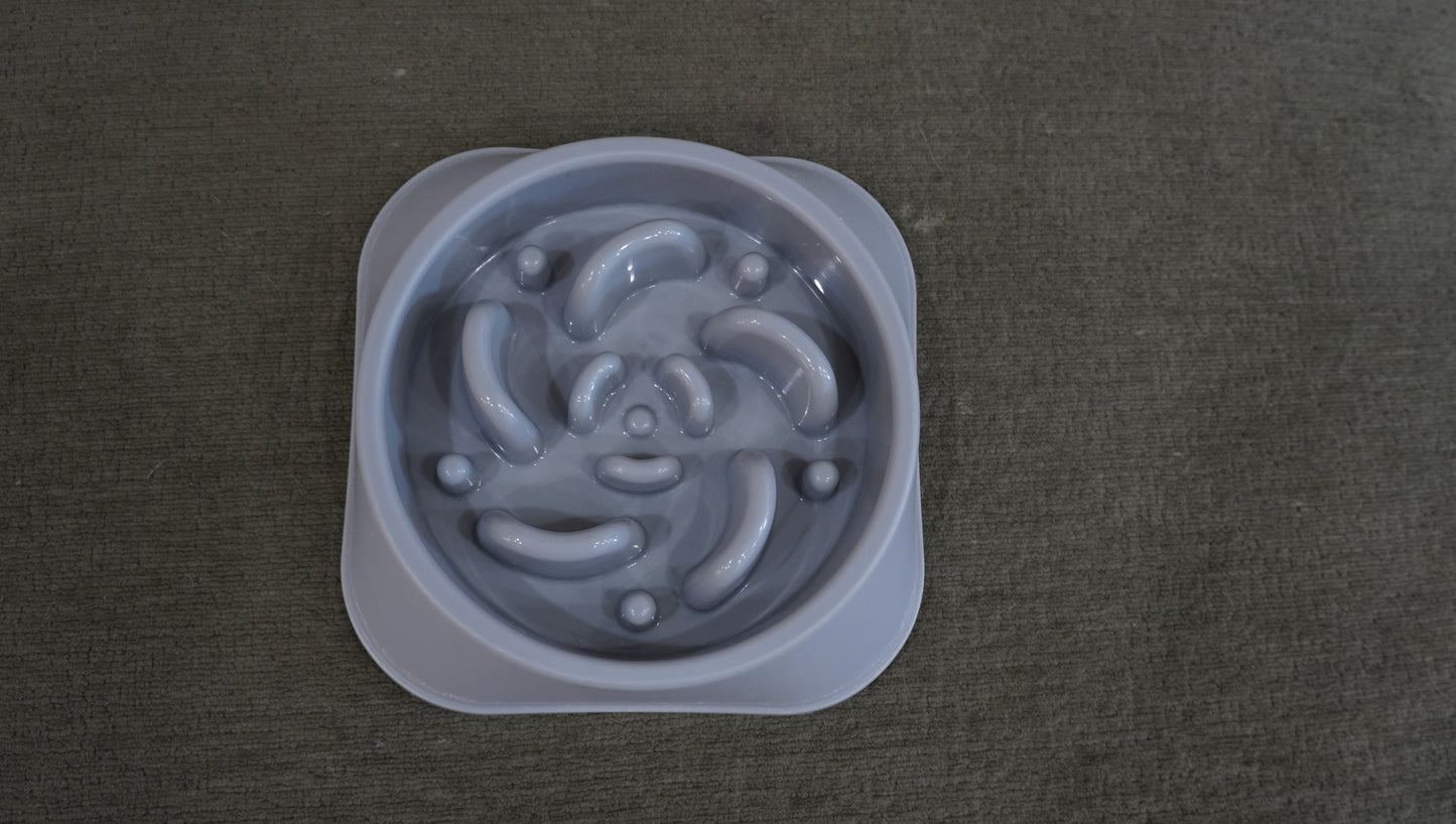 Gray Slow Feeder Dog Bowl