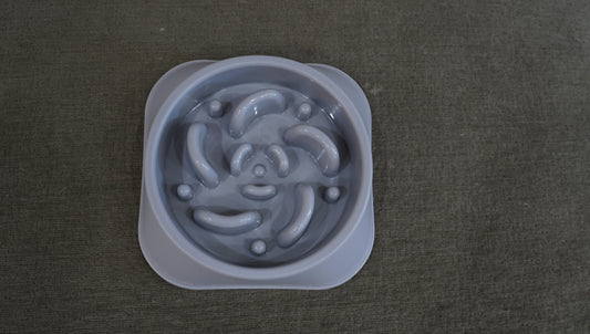 Gray Slow Feeder Dog Bowl