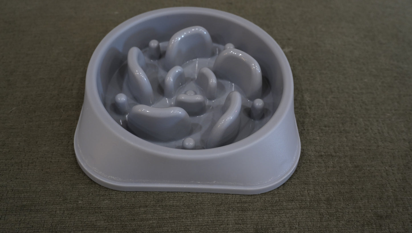 Gray Slow Feeder Dog Bowl
