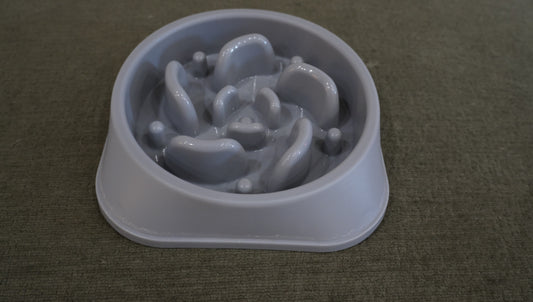 Gray Slow Feeder Dog Bowl