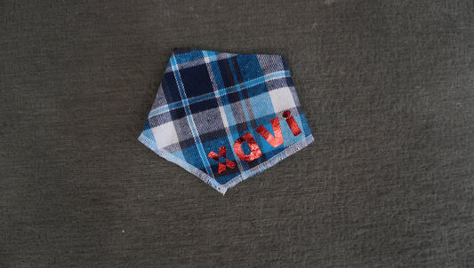Personalized Plaid "Xavi" Pet Bandana