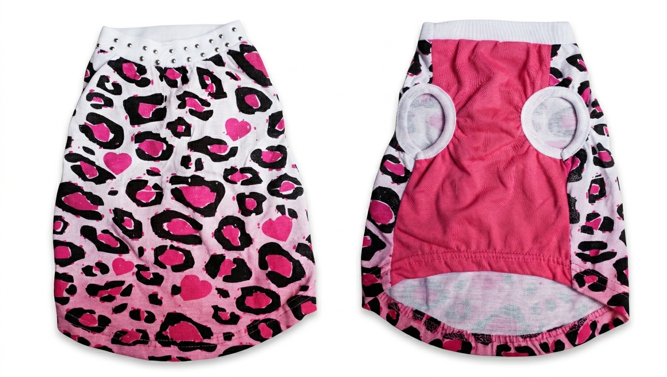 Pink Leopard Print Dog Tee - Gently Used