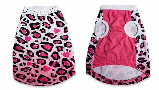 Pink Leopard Print Dog Tee - Gently Used