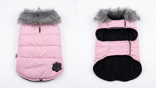 Blush Pink Faux Fur Hooded Dog Jacket – Gently Used