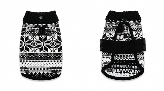 Black & White Nordic Dog Sweater - Gently Used