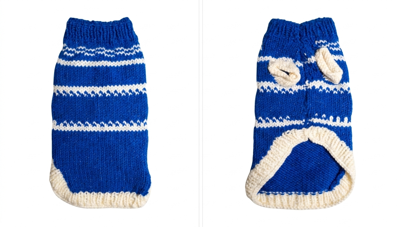 Blue Knit Dog Sweater  - Gently Used