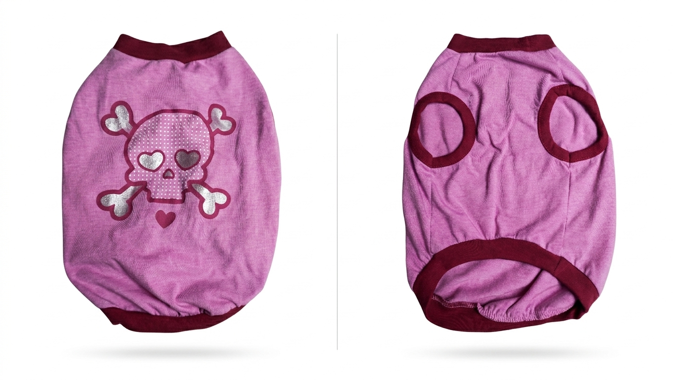 Pink Skull Graphic Dog Tee – Gently Used