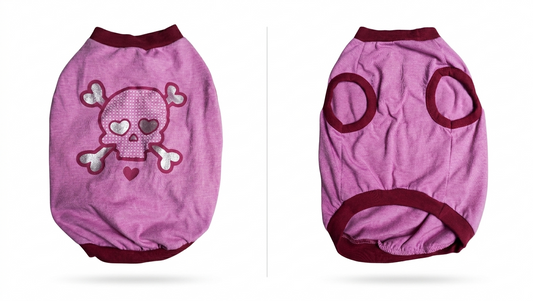Pink Skull Graphic Dog Tee – Gently Used