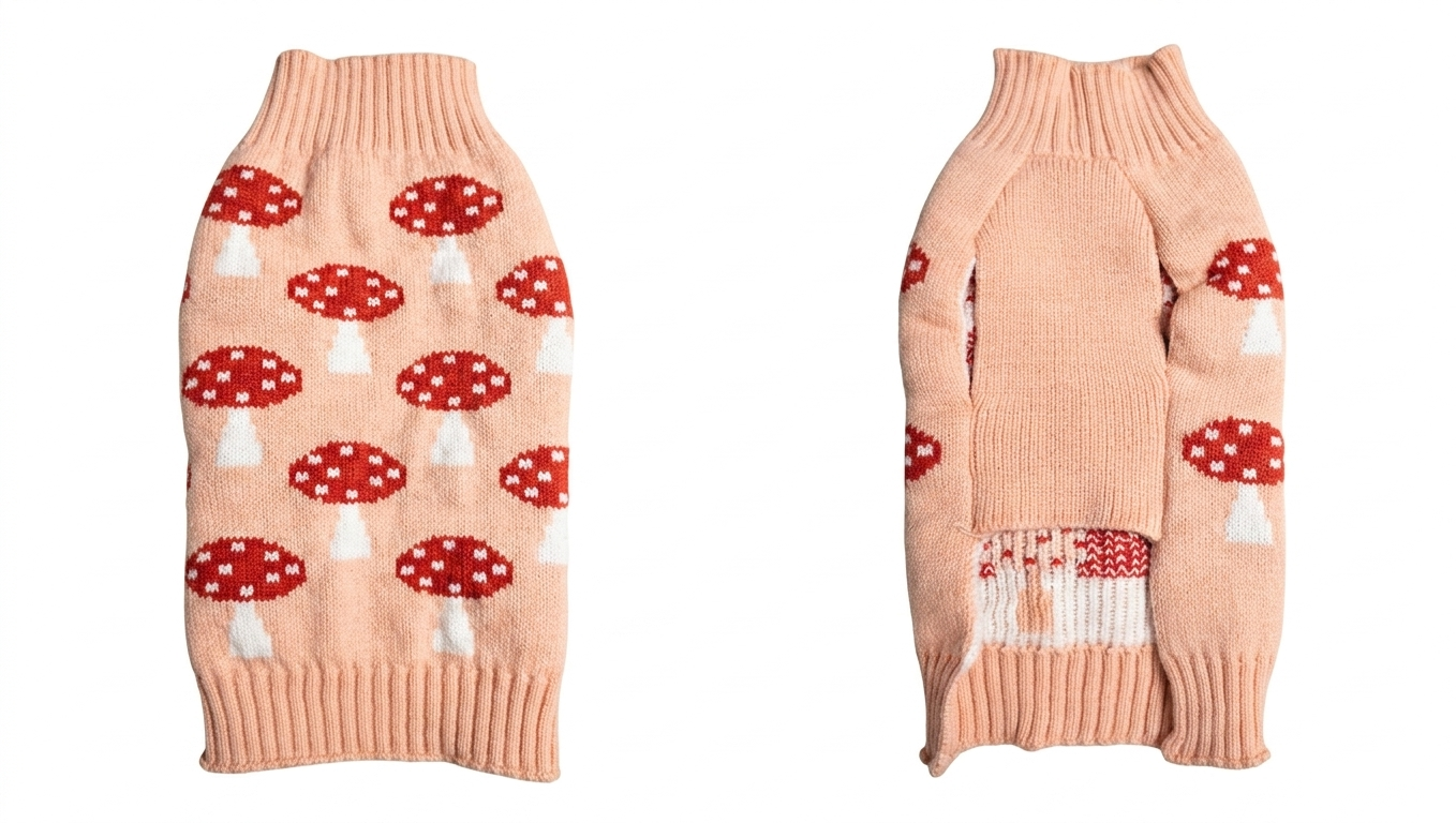 Mushroom Cottage Knit Dog Sweater