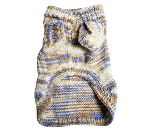 Blue Striped Knit Dog Sweater - Gently Used