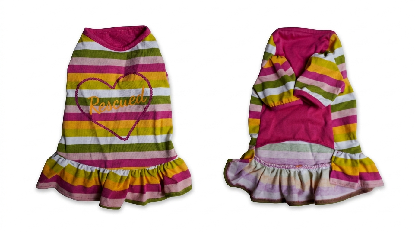 Rescued Stripe Dog Dress - Gently Used