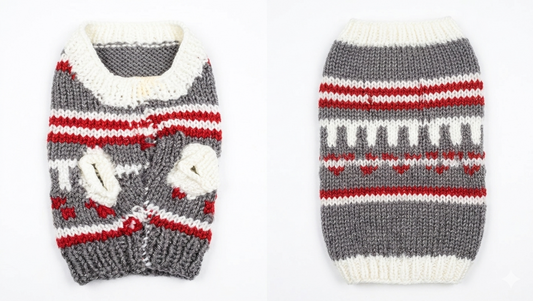Grey Fair Isle Knit Dog Sweater – Gently Used