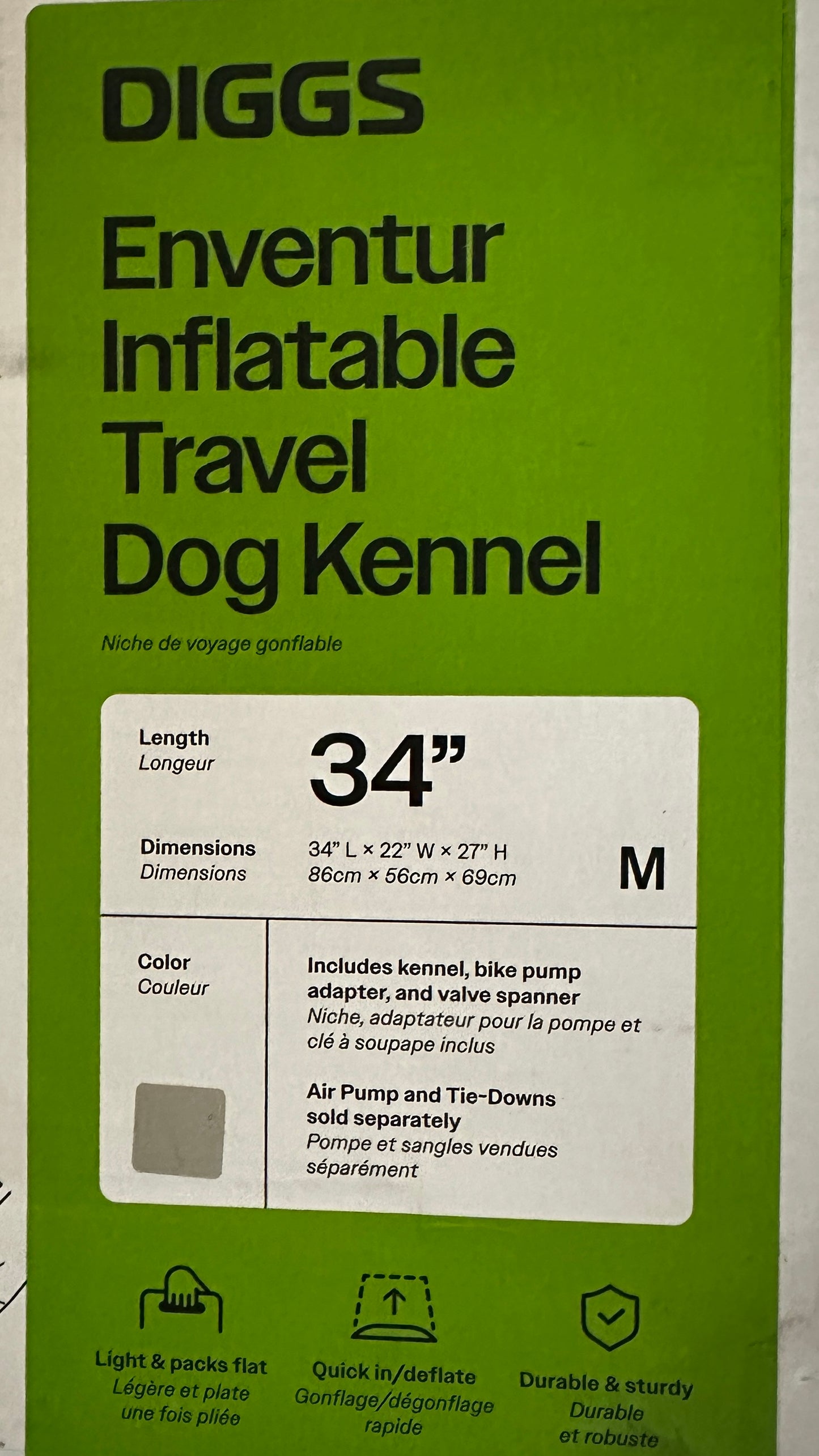 DIGGS Enventur Inflatable Travel Dog Kennel Kit – Gently Used